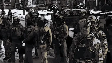 ICE agents in Minneapolis, color adjusted