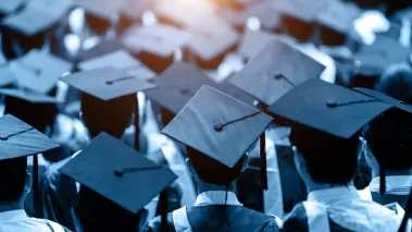 graduating students in caps