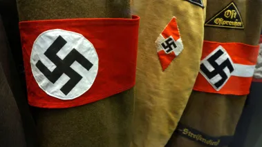 Nazi uniforms on a rack