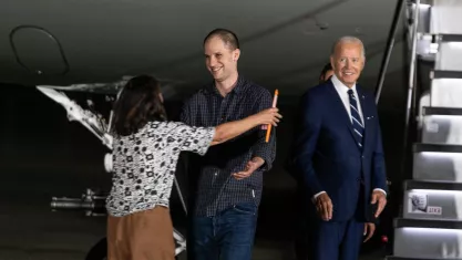President Joe Biden and the Vice President Kamala Harris greet Paul Whelan and Evan Gershkovich freed from Russia