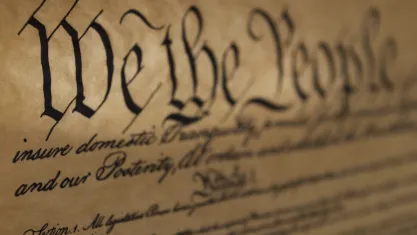 First page of Constitution with words "We the People"