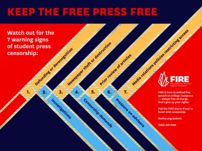 Warning Signs of Press Censorship poster