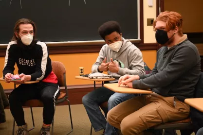 Students attending John Stuart Mill forum at College of Wooster.