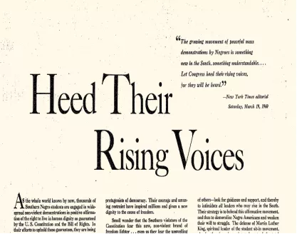 Heed their rising voices ad