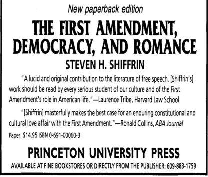 Advertisement for Shiffrin book