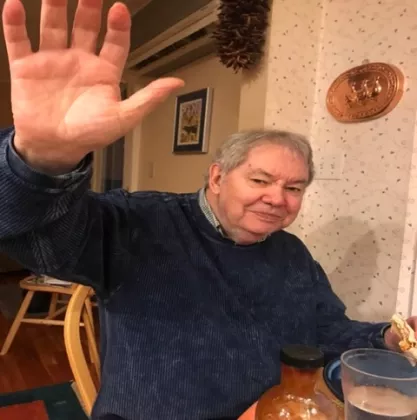 Steve Shiffrin waving at the camera