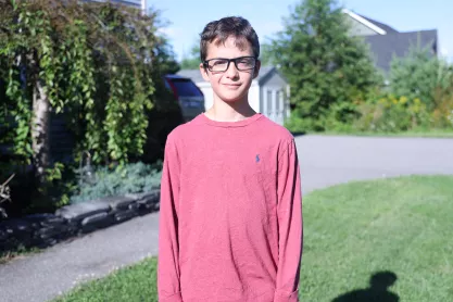 Samson Cournane, the 15-year-old college student fighting a hospital over his free speech
