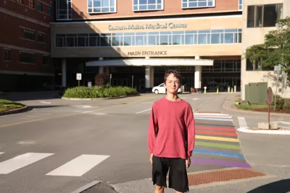 Samson Cournane, the 15-year-old college student fighting a hospital over his free speech