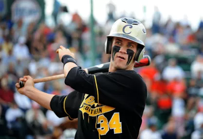 Southern Nevada Coyotes right fielder Bryce Harper wearing eye black