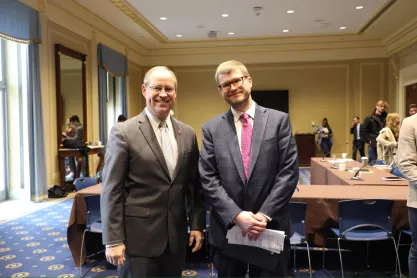 Rep. Greg Murphy (left) and FIRE Legislative Counsel John Coleman (right)