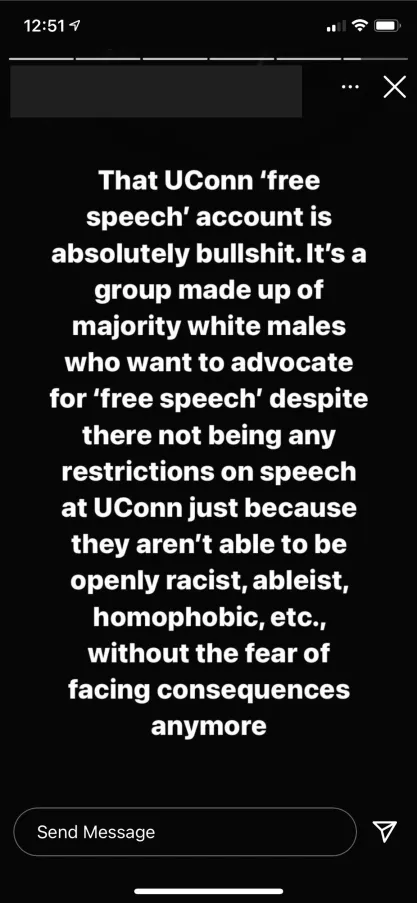 Screenshot of a social media story