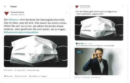 CJ Hopkins tweets with swastikas on medical masks