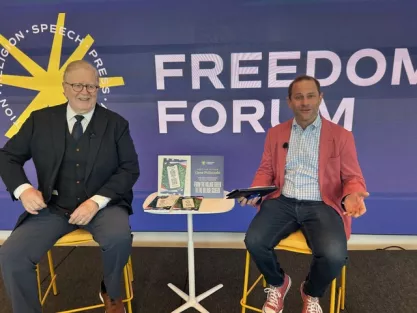 Photo of Gene Policinski and Kevin Goldberg on Feb. 26, 2025
