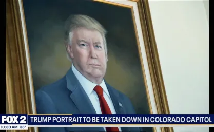 Portrait of President Donald Trump in Colorado State Capitol