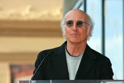 Larry David at the induction ceremony for Mary Steenburgen into the  Hollywood Walk of Fame
