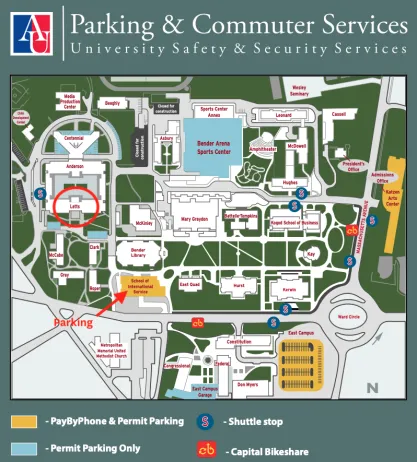 Map of American University campus