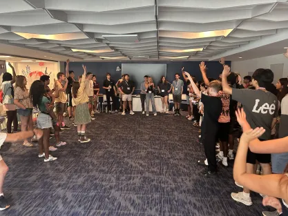 Free Speech Forum students participating in in homeroom.