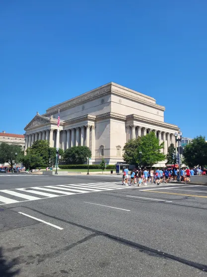 Free Speech Forum participants crossing the street.