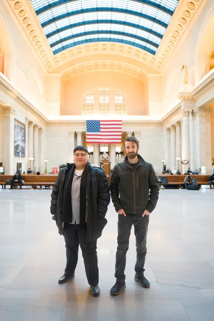 ICE App creators Kae Rosado (left) and Mark Hodges (right) in Chicago.