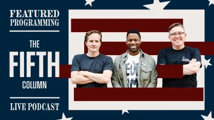Soapbox Conference advertisement for Fifth Column Live Podcast.