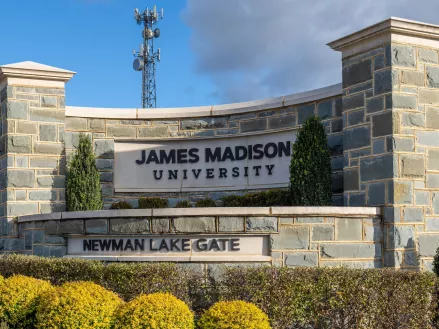 James Madison University entrance sign