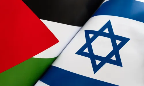 Flags of Israel and Palestine 