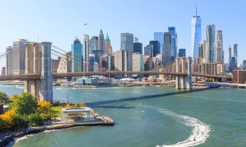 New York City skyline with Brooklyn bridge