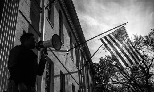 Harvard Law anti-Trump protest
