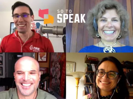Nico Perrino, Nadine Strossen, Amna Khalid, and Matt Taibbi.