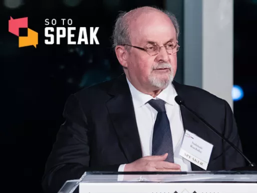 Salman Rushdie speaks at FIRE's 20th anniversary gala