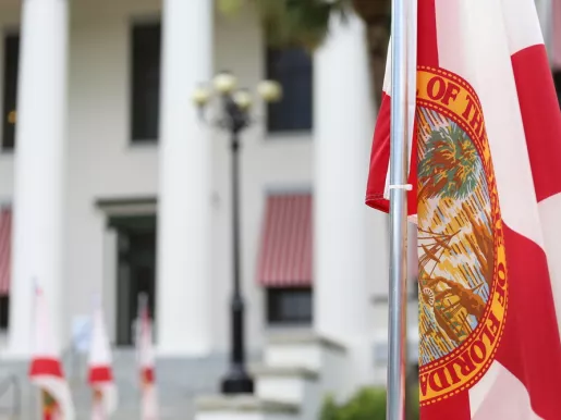 State of Florida flag at Old State Capitol in Tallahassee