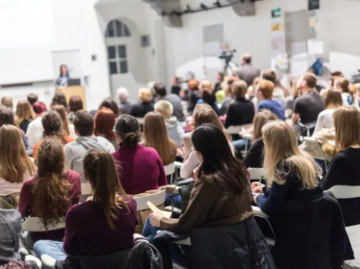 speaker giving presentation in lecture hall at university workshop 