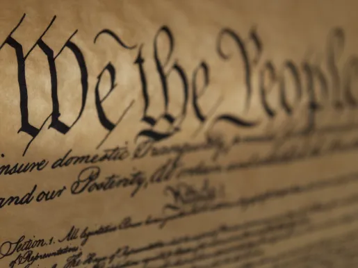First page of Constitution with words "We the People"