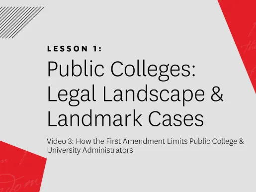 YouTube thumbnail for FIRE's First Amendment Lessons for College Administrators