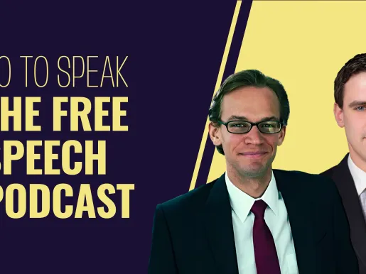 So To Speak podcast thumbnail featuring Ari Cohn and Corbin Barthold