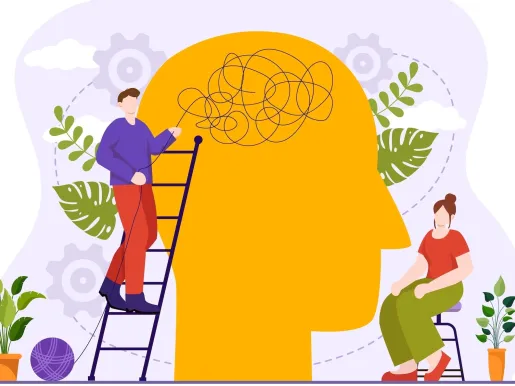 CBT or Cognitive Behavioural Therapy Vector Illustration with Person Manage their Problems Emotions, Depression or Mindset