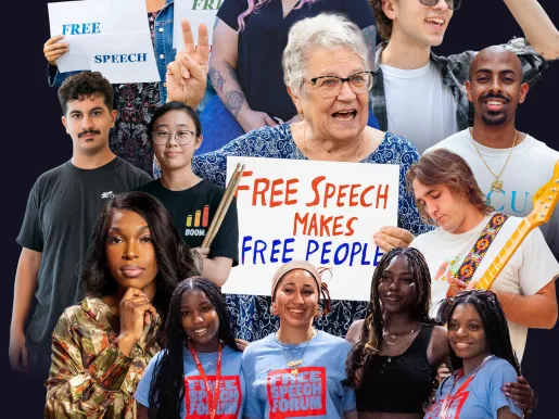 Cover of the Fall 2025 issue of the FIRE Quarterly, showing a collage of FIRE clients from cases we fought over the summer.