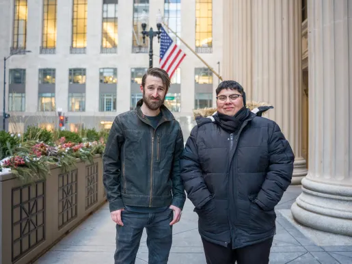 ICE App creators Mark Hodges (left) and Kae Rosado (right) in Chicago