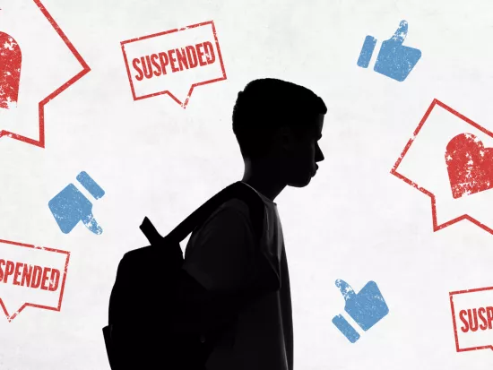 Image depicting a student being suspended for social media content