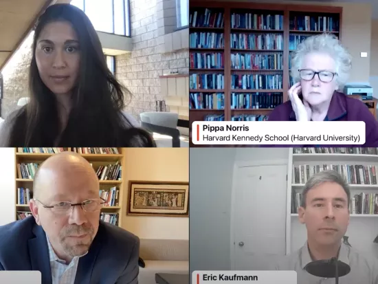 FIRE Faculty webinar screenshot with Pippa Norris Jon Shields and Eric Kaufmann