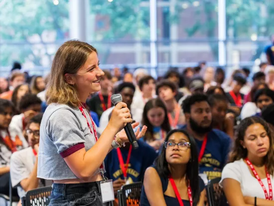 Student speaking at the 2024 FIRE Free Speech Leadership Summit