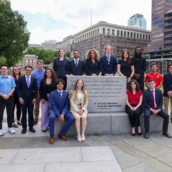 FIRE Summer Interns class of 2024 at Independence Mall in Philadelphia