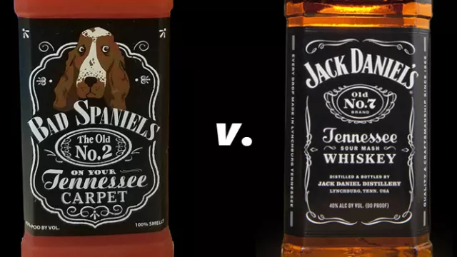 Comparison of Bad Spaniels and Jack Daniels bottles