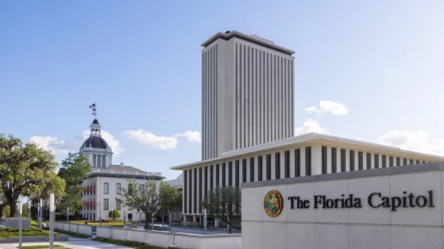 The old and the new Florida State Capitol and the Florida House Office Building
