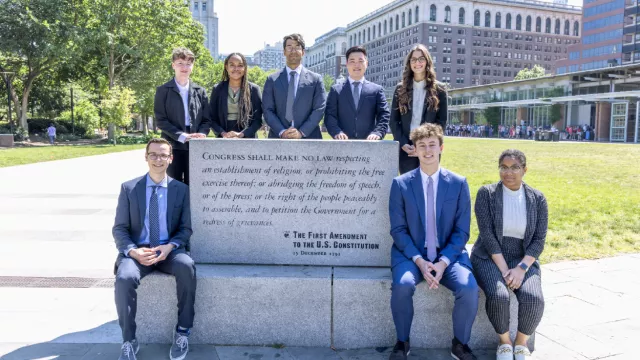 FIRE Interns (left to right, top to bottom): Emma Maple, Nia Cain, Manas Pandit, Daniel Shaw, Dylynn Lasky, Justin Crosby, Charlie Hatcher, Vydalia Weatherly