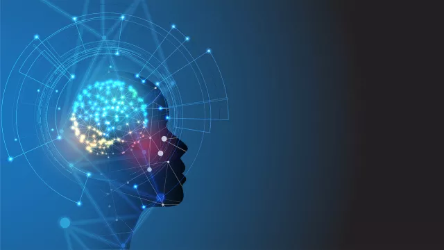 Artificial intelligence. Technology web background.