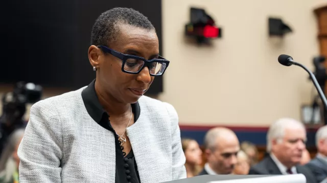 Harvard University President Claudine Gay sits before the House Committee on Education and the Workforce at a hearing on anti-Semitism on college campuses