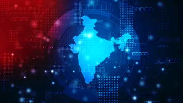 India Map on technology abstract background