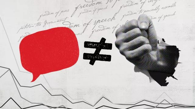 A fist punching through a sheet of paper