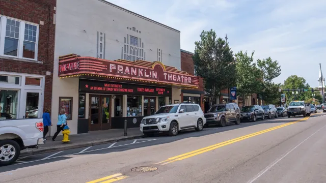 Front of Historic Franklin Theatre in Downtown Franklin, Tennessee in 2021